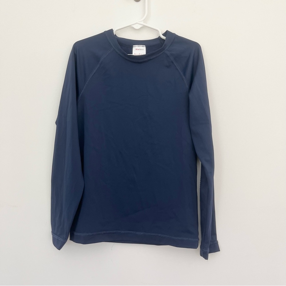Hanna Andersson Navy Blue Long Sleeve Rash Guard Swim Top Unisex 6-7 Years Kids